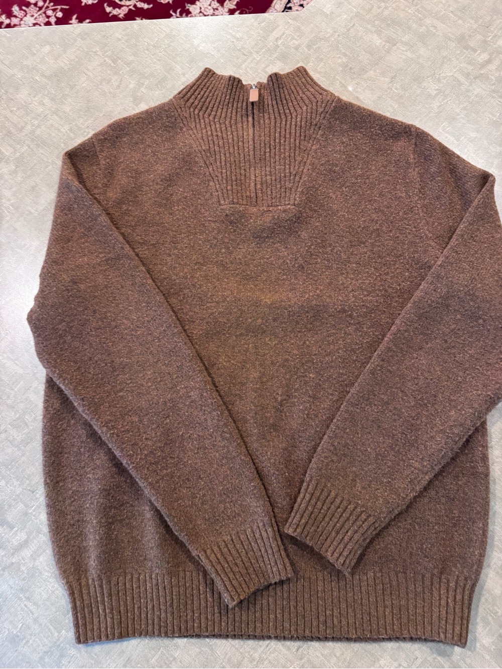 St. John’s Bay 3/4 zip brown sweater size large